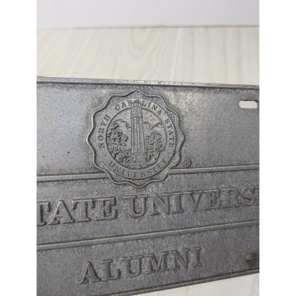 NC State University alumni Pewter Metal license plate